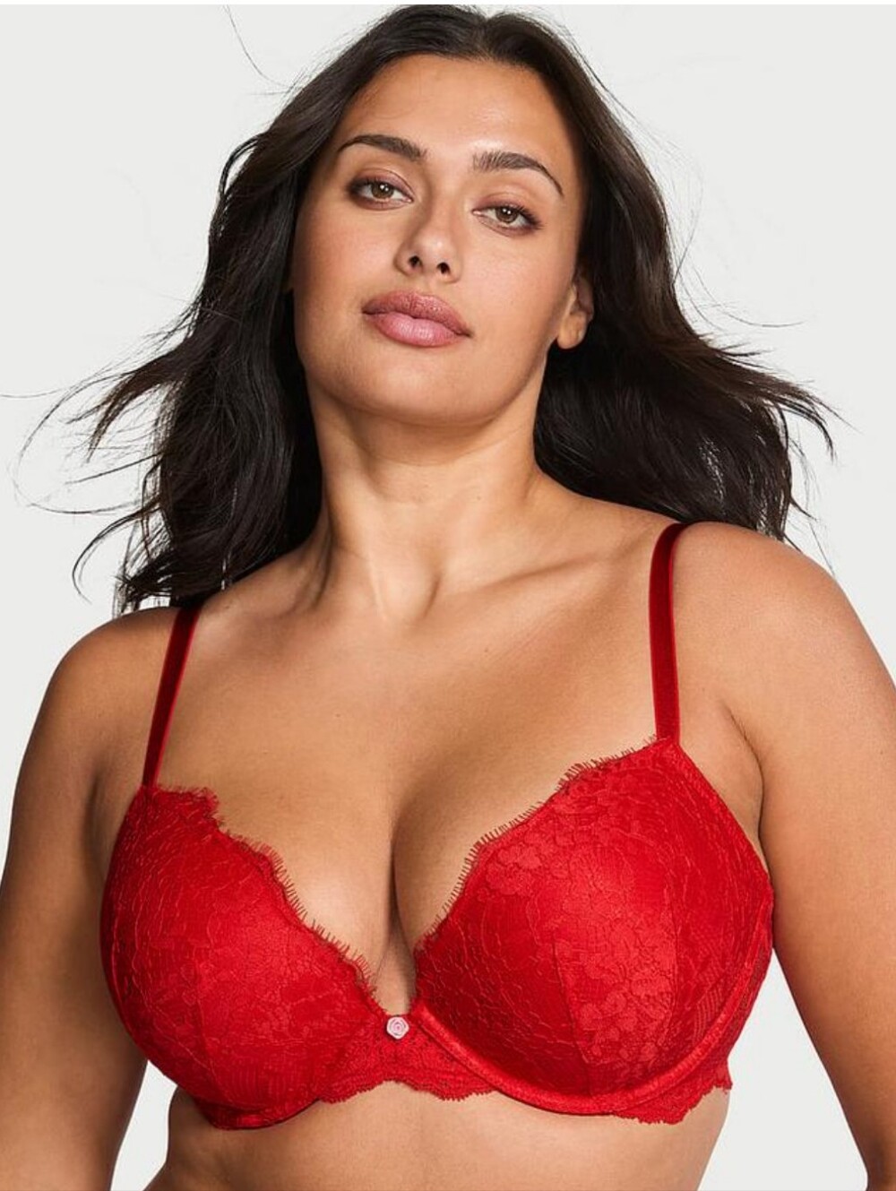 ❤️EUC Victoria's Secret Very Sexy Wicked Bling Push Up Convertible Bra, Hot Red
